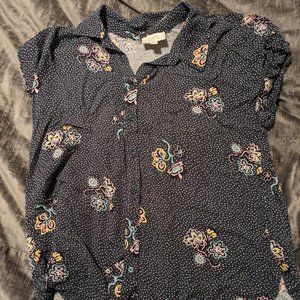 Loft blue patterned dress shirt